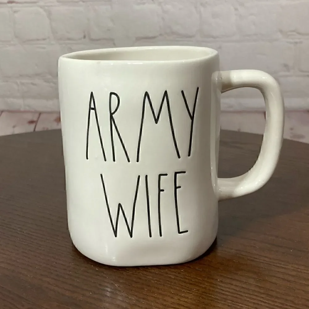 RAE DUNN COLLECTIBLE MUG “ARMY WIFE” new